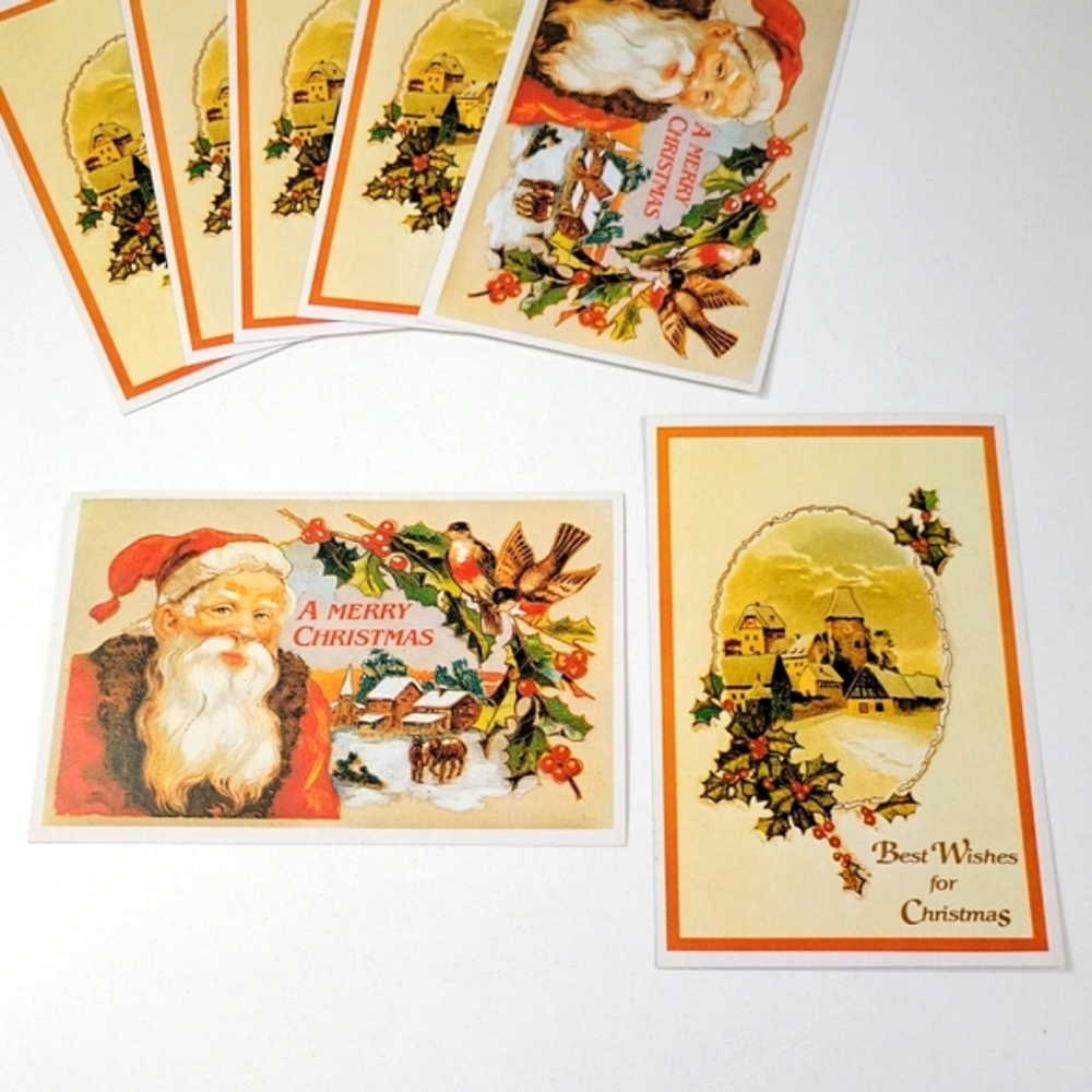 Vintage 1900s Christmas Postcards Unused
